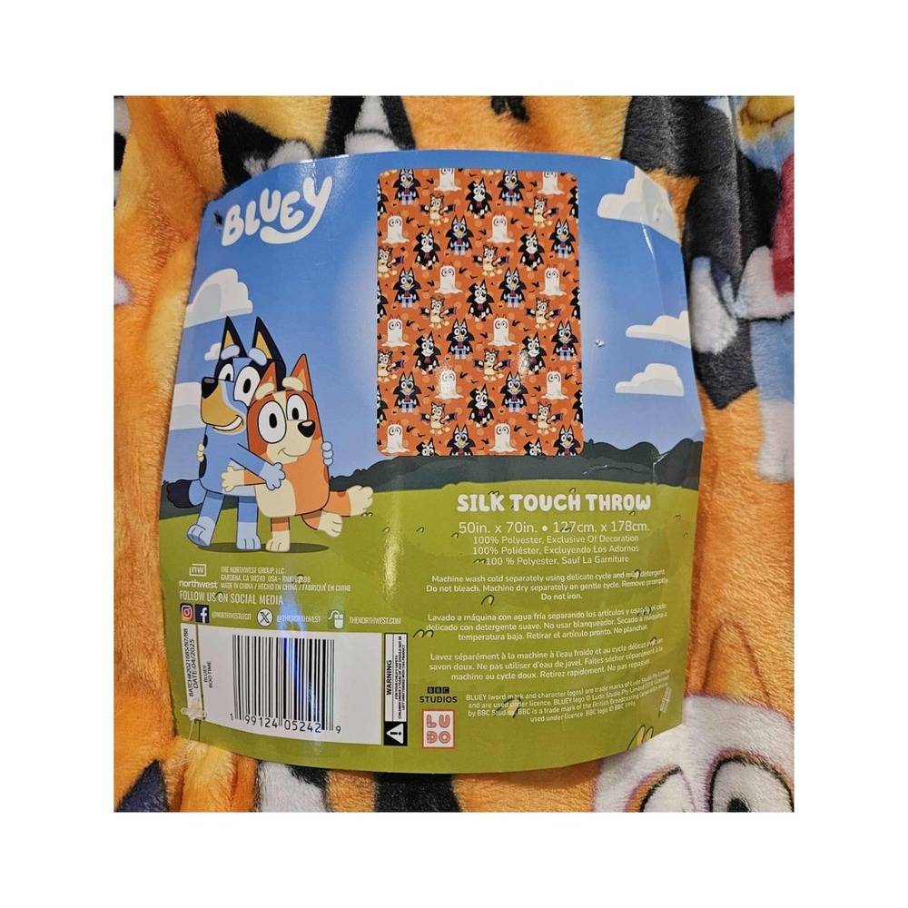 Ludo Throw Blanket Bluey Halloween Orange Silk Touch 50x70 - Picture 2 of 4